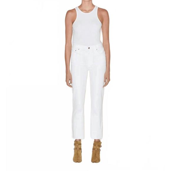 NEW LE JEAN sabine straight ankle jean in white - Picture 1 of 4